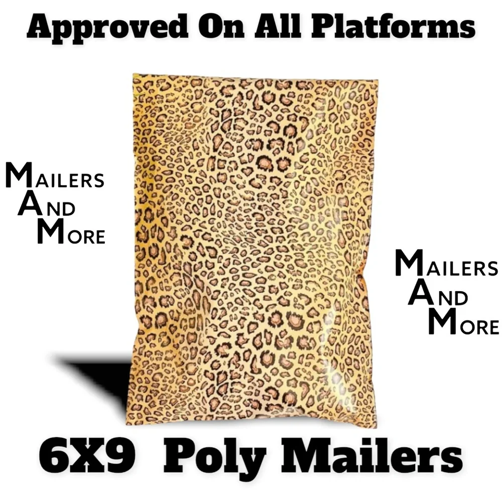 50 6X9 Poly Mailers Leopard Flat Shipping Envelopes PRICE IS FIRM